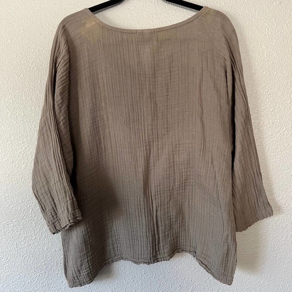 Prairie Underground Lagenlook Women Dolman Sleeve Minimalist Relaxed Blouse M/L - Picture 6 of 10